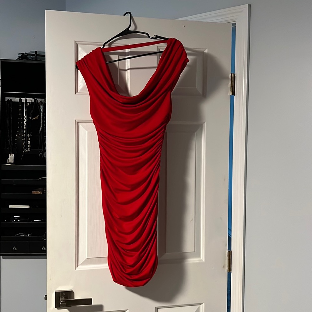 Red mini dress!